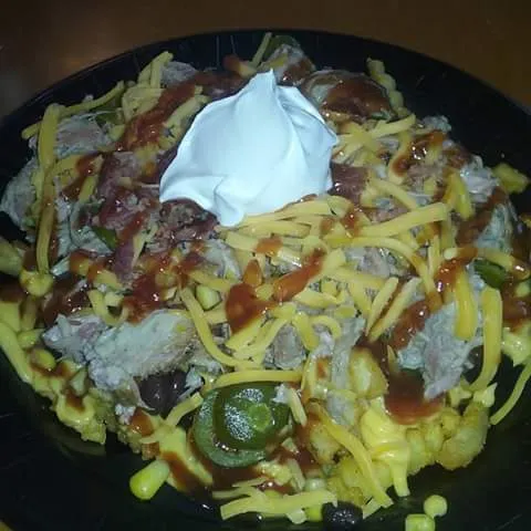 Loaded French Fries with BBQ and Cheese